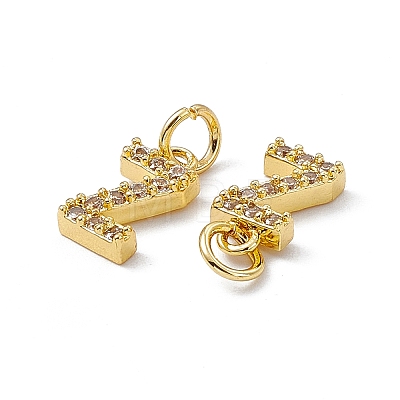 Real 18K Gold Plated Brass Micro Pave Clear Cubic Zirconia Charms KK-E068-VB452-Z-1