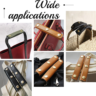 8Pcs 4 Colors Detachable PU Imitation Leather Bag Handle Wrap PURS-BBC0001-09-1
