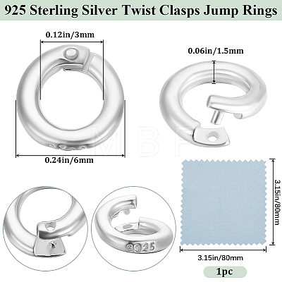 10Pcs 925 Sterling Silver Twister Clasp STER-BBC0007-45A-1