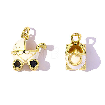 Brass Enamel Pendants KK-OY015-76G-1