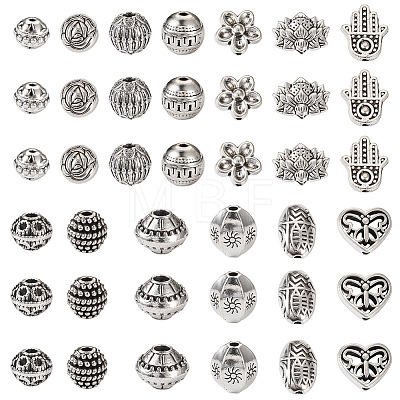  130Pcs 13 Styles Tibetan Style Alloy Beads FIND-TA0002-75-1