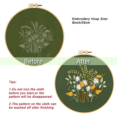 Flower Pattern Embroidery Beginner Kits DIY-WH0453-66-1