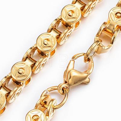 304 Stainless Steel Chain Necklaces NJEW-H445-03G-1
