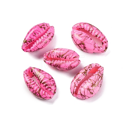 Spray Painted & Drawbench Shell Cabochons SSHEL-M023-03E-1