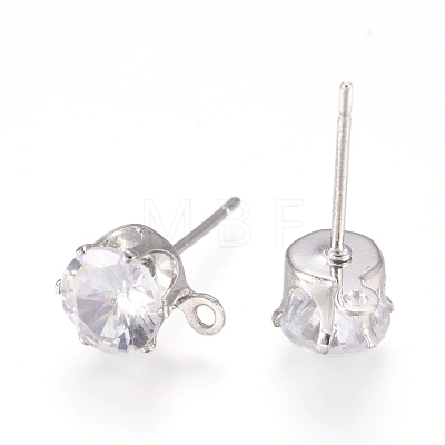 Brass Stud Earring Findings KK-L199-B01-P-1