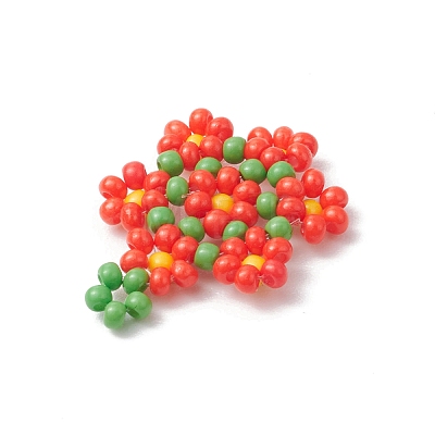 Seed Beads Beaded Charms PALLOY-MZ00417-02-1