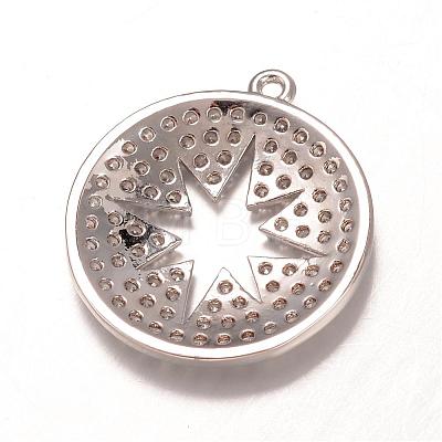 Brass Micro Pave Cubic Zirconia Pendants ZIRC-H061-17P-1