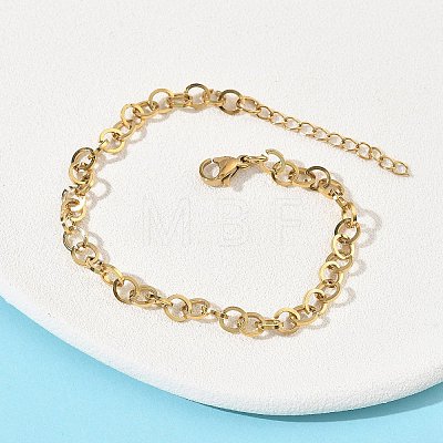 304 Stainless Steel Rolo Chain Bracelets for Women BJEW-Z152-01G-1