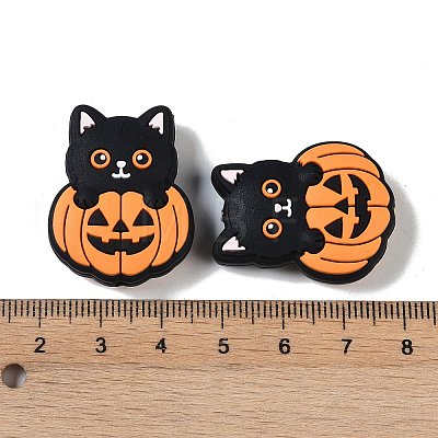 Halloween Theme Silicone Focal Beads SIL-M005-04C-1