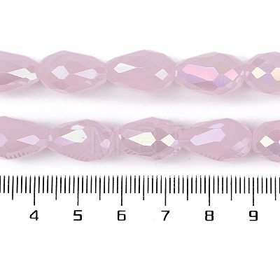 Opaque Solid Color Electroplate Glass Beads Strands EGLA-N013-J8mm-B01-1