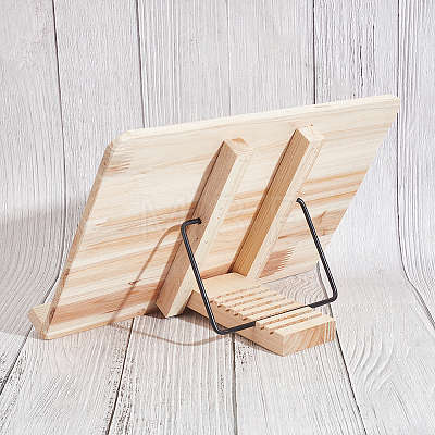 Wood Book Holder Stand AJEW-WH0314-340-1