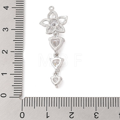 Brass Inlay Clear Glass Pendants KK-S388-07P-1