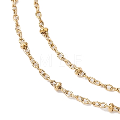 304 Stainless Steel Virgin Cross Pendant Rosary Bead Necklaces NJEW-JN05415-1