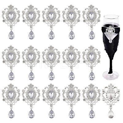 16Pcs Alloy Rhinestone Cabochons FIND-FG0005-55B-1