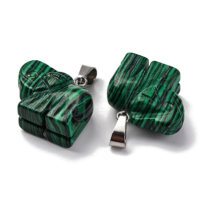 Synthetic Malachite Pendants G-B127-05P-01-1