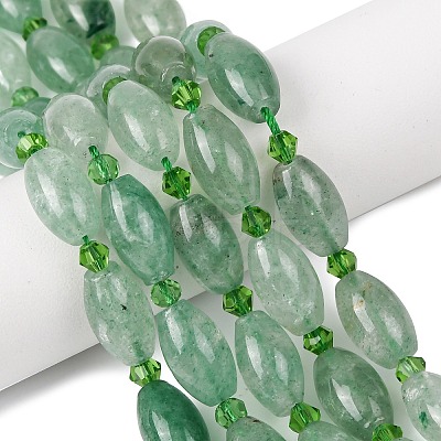 Natural Green Quartz Beads Strands G-G453-C05-8x13mm-1