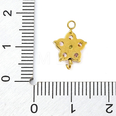 304 Stainless Steel Micro Pave Cubic Zirconia Flower Connector Charms STAS-U042-01G-01-1