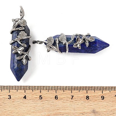 Dyed Natural Lapis Lazuli Double Terminal Pointed Pendants G-C144-03P-08-1