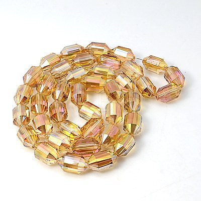 Electroplated Glass Beads EGLA-E006-18-1