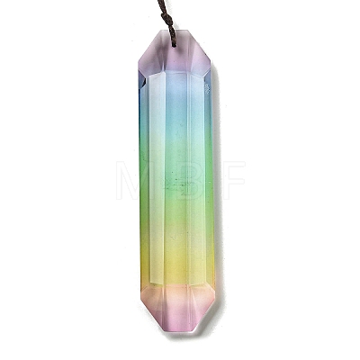 Glass Rectangle Hanging Suncatchers HJEW-P018-C03-1