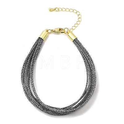 Polyester Metallic Braided Multi-strand Cord Bracelet for Bracelet Making BJEW-H642-02G-03-1