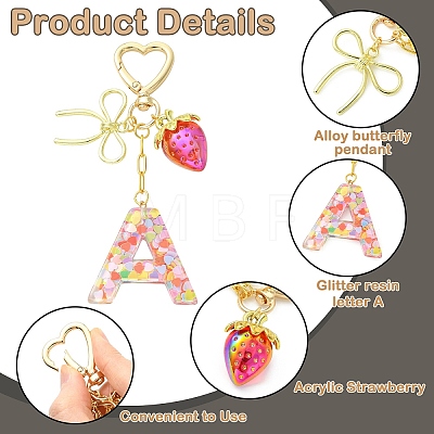 Alloy & Resin Pendant Decorations HJEW-YW00401-01-1