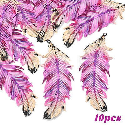 10Pcs Spray Painted 430 Stainless Steel Pendants STAS-YW0002-92B-1
