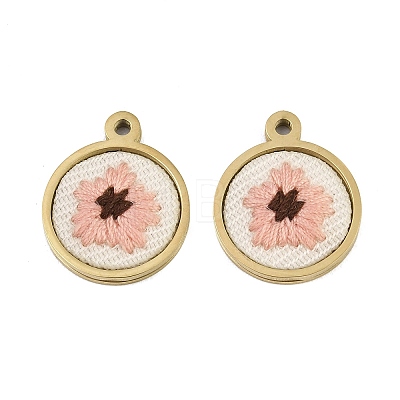 304 Stainless Steel & Embroidered Pendants SA-CBA1ED9-04G-01-1