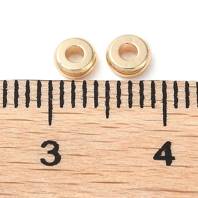 Brass Flat Round Spacer Beads X-KK-M085-A-12G-01-1