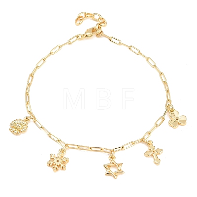 Brass Charm Bracelets BJEW-F545-01D-G-1