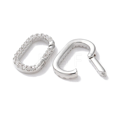 Rack Plated Brass Micro Pave Cubic Zirconia Clasps X-KK-Z039-06C-P-1