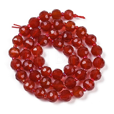 Natural Carnelian(Dyed & Heated) Beads Strands G-H057-A14-01-1