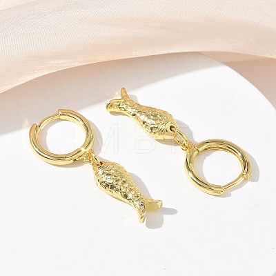 Brass Hoop Dangle Earrings for Women EJEW-A167-16G-1