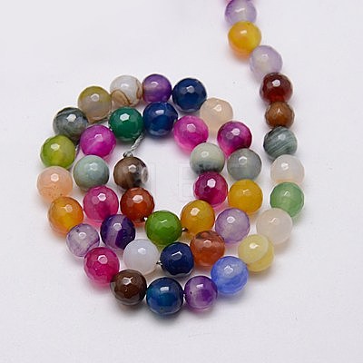 Natural Agate Beads Strands G-G580-8mm-18A-1
