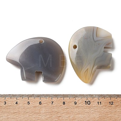 Natural Grey Agate Pendants G-T144-08H-1