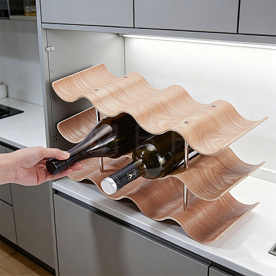 Wood Wine Rack Storage Shelf ODIS-WH0030-328B-1