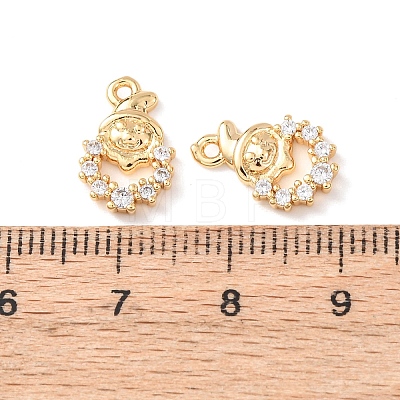 Brass Micro Pave Clear Cubic Zirconia Pendants KK-A284-17B-G-1