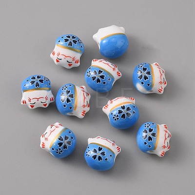 Handmade Porcelain Beads PORC-WH0016-02E-1