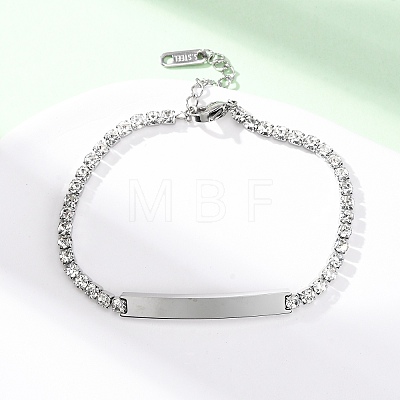 304 Stainless Steel Rhinestone Cup Chain Bracelets BJEW-G753-02P-03-1