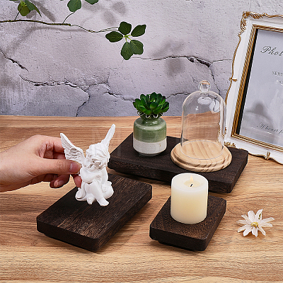 3Pcs 3 Sizes Wood Display Pedestals for Rings Earrings Bracelets ODIS-WH0331-71A-1