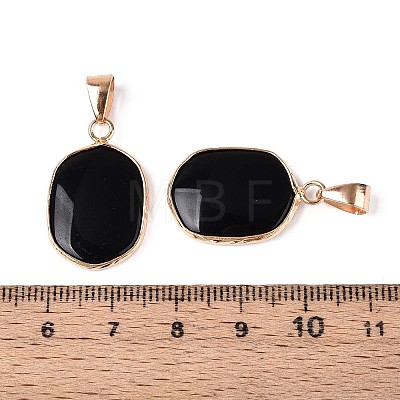 Natural Black Onyx(Dyed & Heated) Pendants G-N349-04A-G-1