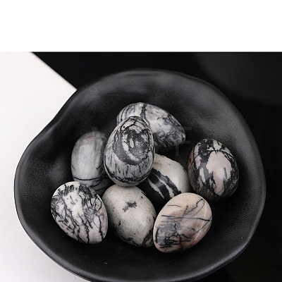 Natural Netstone Egg Figurines Statues for Home Office Desktop Decoration PW-WG1DC51-24-1