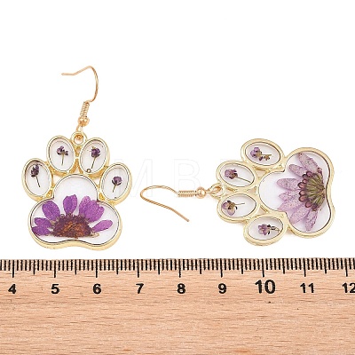 Alloy & Dried Flower Dangle Earrings AL-Z001-06G-1