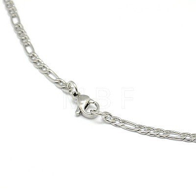 304 Stainless Steel Figaro Chain Necklace Making STAS-A028-N022-1