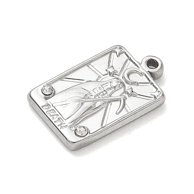 304 Stainless Steel Micro Pave Clear Cubic Zirconia Pendants SA-CBA50C9-03P-1