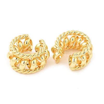 Brass Spiral Cuff Earrings EJEW-K251-16G-1