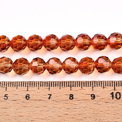 Baking Paint Transparent Glass Beads Strands DGLA-A035-T8mm-A04-1