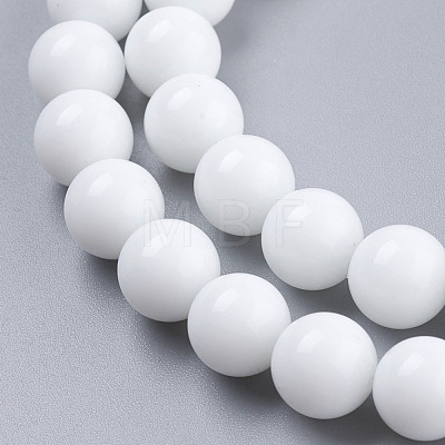 Opaque Glass Beads Strands G-G027-R1-10mm-1