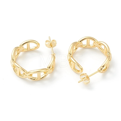 Brass Stud Earrings EJEW-H125-15G-1