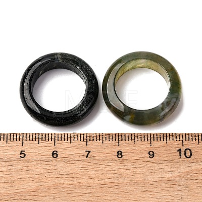 Natural Indian Agate Plain Band Ring for Women RJEW-P044-01A-12-1